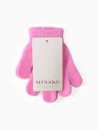 Перчатки детские MINAKU однолсойные, 14 см, цв.розовый - фото 809303874