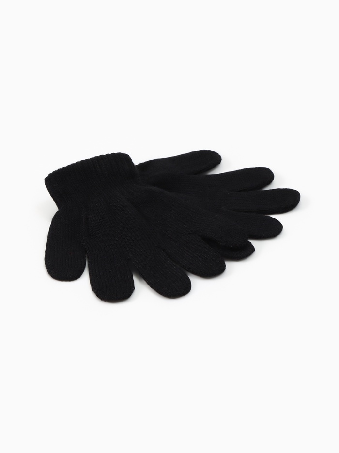 Перчатки детские MINAKU, однослойные, 14 см, чёрные - Фото 1