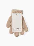 Перчатки детские MINAKU, однослойные, 14 см, бежевые - фото 59842449