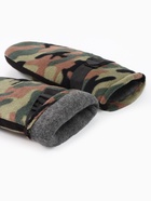 Варежки флисовые зимние мужские, размер 25 см, хаки - фото 809303897