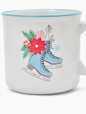 Кружка чайная новогодняя «Зимние коньки», 530 мл