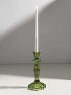 Стеклянный подсвечник на 1 свечу «Бутон на ножке», зелёный, d=2 см, 10×10×20 см - Фото 1