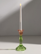 Стеклянный подсвечник на 1 свечу «Градиент. Грани», оранжево-зелёный, d=2.2 см, 10×10×19 см - Фото 1