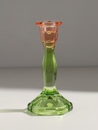 Стеклянный подсвечник на 1 свечу «Градиент. Грани», оранжево-зелёный, d=2.2 см, 10×10×19 см - Фото 2