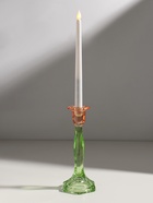 Стеклянный подсвечник на 1 свечу «Градиент. Грани», оранжево-зелёный, d=2.2 см, 10×10×23 см - Фото 1