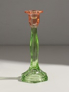 Стеклянный подсвечник на 1 свечу «Градиент. Грани», оранжево-зелёный, d=2.2 см, 10×10×23 см - Фото 2