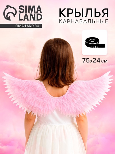 Карнавальные крылья «Ангел», двухсторонние, розовые, 75×24