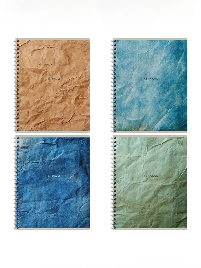 Тетрадь 96 листов А5, в клетку, на гребне BG «Оттенки бумаги», МИКС - Фото 1