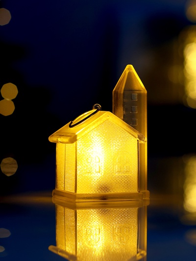 Световая фигура «Домик», 8×5 см, 1 LED, от батареек LR1130×3, свечение тёплое белое