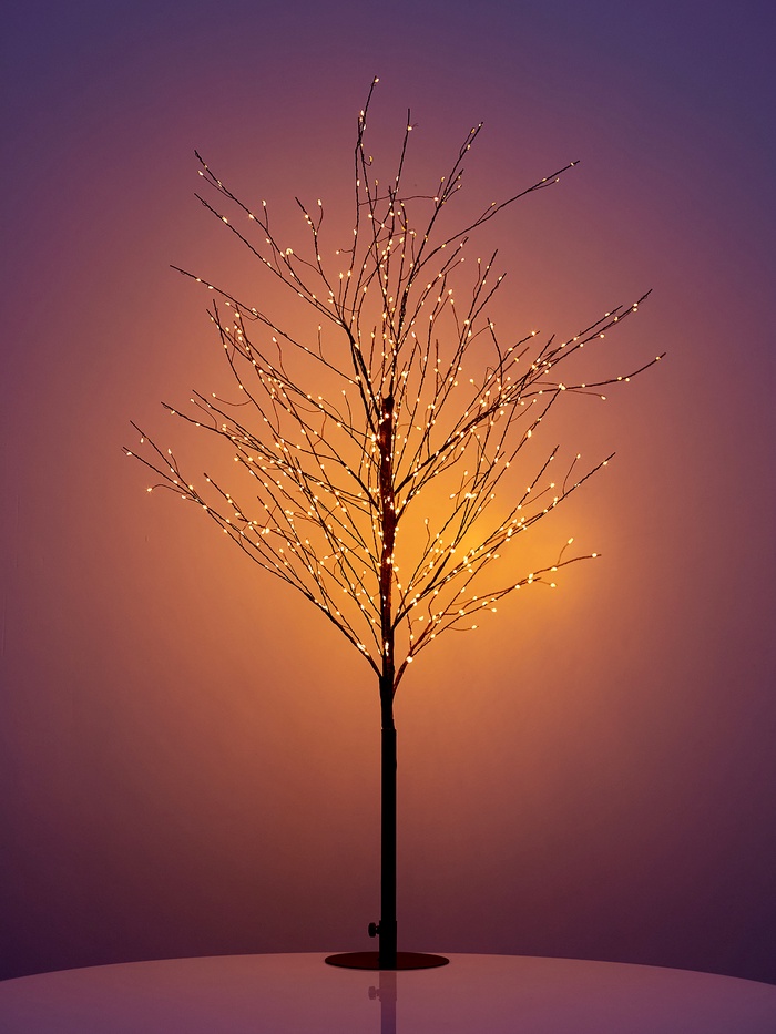Дерево светодиодное 120 см, 600 LED, постоянное свечение, 31 В, свечение янтарно-белое - Фото 1