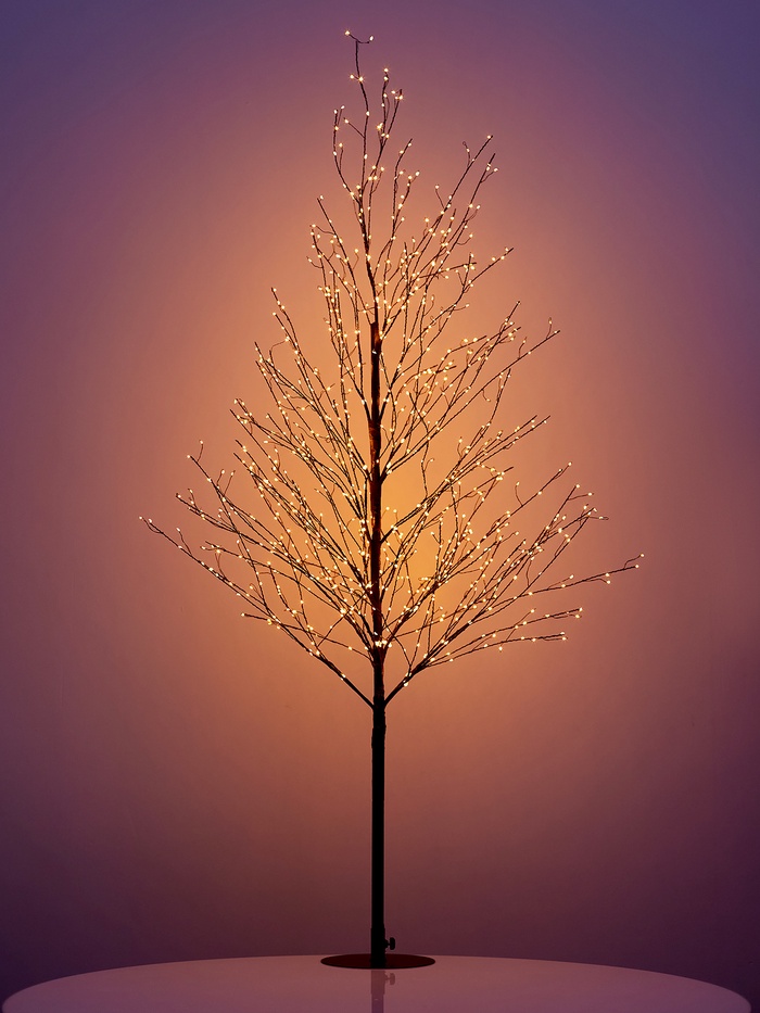 Дерево светодиодное 150 см, 1000 LED, постоянное свечение, 31 В, свечение янтарно-белое - Фото 1