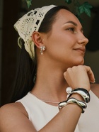 Серьги «Бантик» со звёздочкой, белый в серебре 10872312 - фото 16984748
