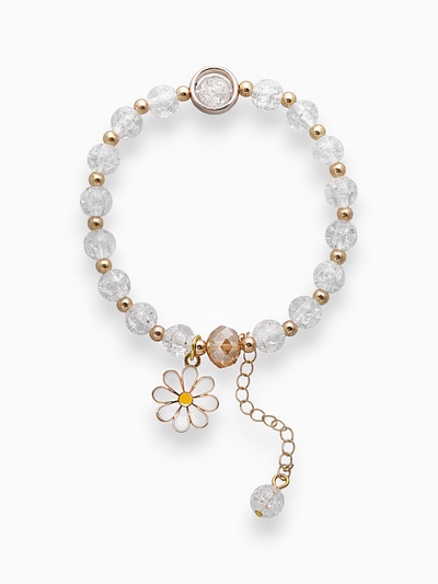 Браслет из бусин «Ромашка. Нежность», d=8 см, белый в золоте