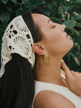 Серьги металл «Цепной водопад», цвет золото