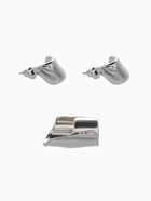 Набор серьги и каффа 3 шт. «Минимализм» тренд, цвет серебро - Фото 4