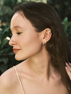 Набор серьги и каффа 3 шт. «Минимализм» тренд, цвет серебро - Фото 2