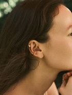 Серьги «Каффы», набор 2 шт. мятый со стразами, белые в золоте - Фото 2