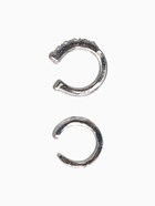 Серьги «Каффы», набор 2 шт. мятый со стразами, белые в серебре - Фото 3