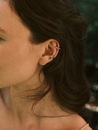 Серьги «Каффы», набор 2 шт. мятый со стразами, белые в серебре - Фото 2