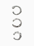 Серьги «Каффы» набор 3 шт., мятый, цвет серебро - Фото 4