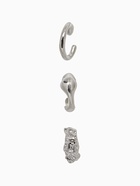 Серьги «Каффы» набор 3 шт., мятый, цвет серебро 10872653 - фото 16779748