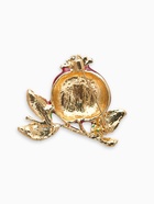 Брошь «Гранат» в разрезе, со стразами, красно-зелёная в золоте - Фото 2