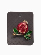 Брошь «Гранат» в разрезе, со стразами, красно-зелёная в золоте - Фото 5