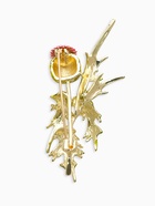 Брошь «Чертополох» растение, зелёно-розовый в золоте - Фото 2