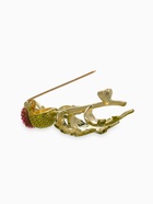 Брошь «Чертополох» растение, зелёно-розовый в золоте - Фото 3