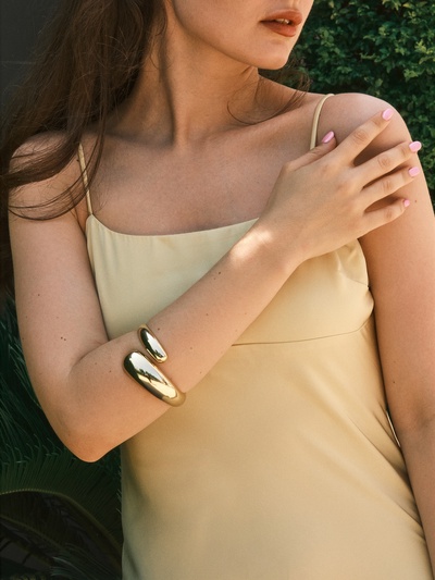 Браслет манжета «Капля», цвет золото