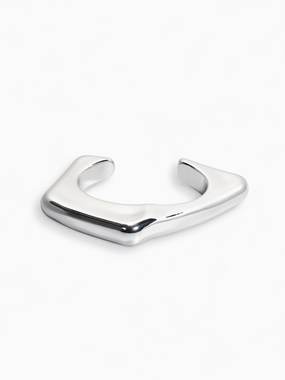 Браслет манжета «Уголки», d=10 см, цвет серебро