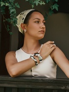 Браслет манжета «Жемчуг», белый в серебре - Фото 6