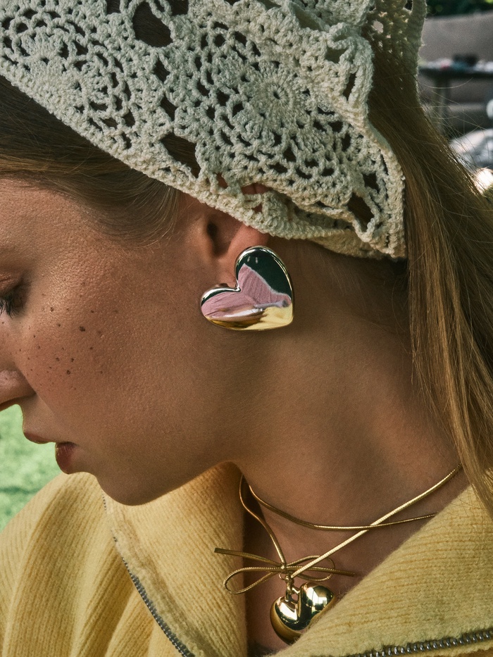 Серьги пластик «Сердце», цвет серебро - Фото 1