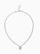 Чокер «Бабочка», хрусталь, белый в серебре, 36 см + 5 см доп, цепочка - Фото 1