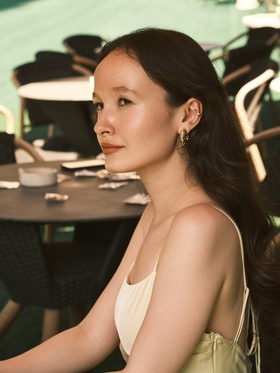 Серьги пластик «Мятые» кольца, цвет золото