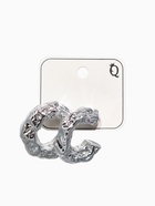 Серьги пластик «Мятые» кольца, цвет серебро - Фото 4