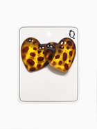 Серьги акрил «Леопард» сердце макси, цветной в серебре - Фото 4