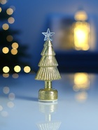 Фигура светодиодная «Ёлочка золотистая», 1 LED, 15×6 см, от батареек AG13x3, свечение тёплое белое - фото 5039215