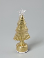 Фигура светодиодная «Ёлочка золотистая», 1 LED, 15×6 см, от батареек AG13x3, свечение тёплое белое - фото 5039216