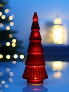 Фигура светодиодная "Елка красная бархатная", 5 LED, 23 см, от бат. 3xAG13, Т/БЕЛЫЙ - фото 49021542