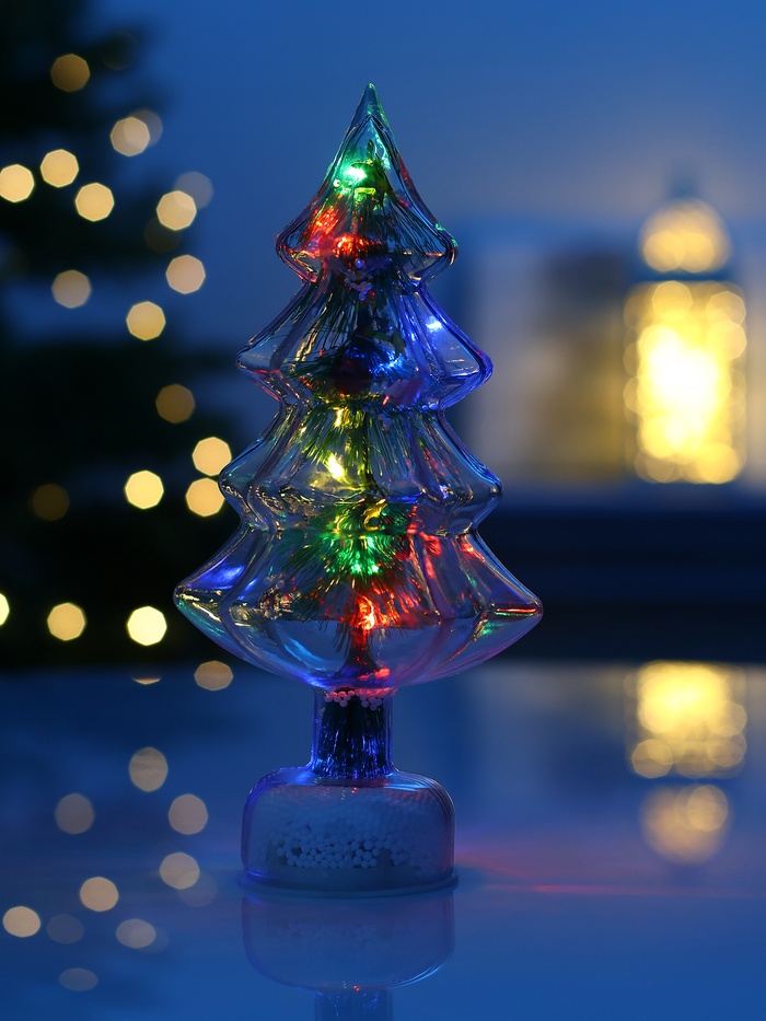 Светодиодная фигура «Ёлочка», 1 LED, 25 см, от батареек AAAх3, свечение RGB