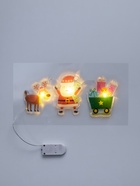 Светодиодная наклейка на окна «Дед Мороз с подарками», 0.5 м, 3 LED, от батареек CR2032×2, свечение тёплое белое - Фото 2