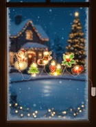 Светодиодная наклейка на окна «Снеговичок», 0.5 м, 6 LED, от батареек CR2032×2, свечение тёплое белое - Фото 2