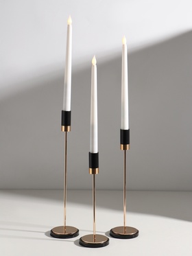 Набор подсвечников на 1 свечу «Лофт», 3 шт., d=2 см, чёрно-золотой, металл, стекло