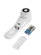 Массажер для лица SR-02, чистка и пилинг, 3 насадки: щетка, спонж, от батареек 2хАА, белый - Фото 5