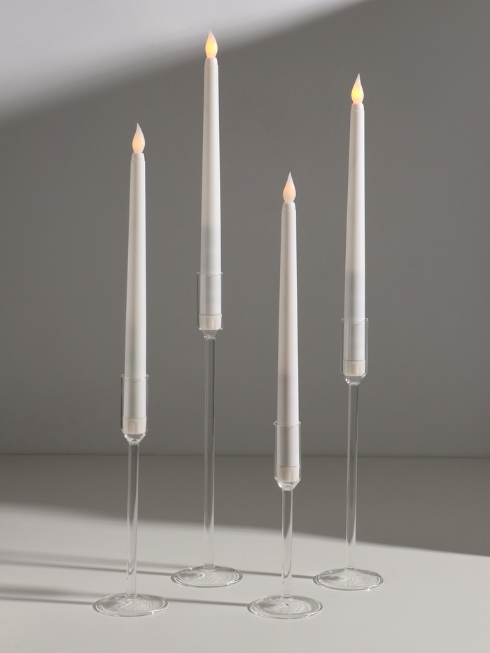 Набор подсвечников на 1 свечу «Валери», 4 шт., стекло, прозрачный, d=2 см - Фото 1