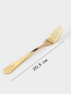 Вилки столовые Доляна «Эмили», длина 20.5 см, 6 шт., нержавеющая сталь, золотистые - Фото 2