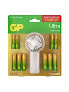 Батарейка алкалиновая GP Ultra, ААА+АА, LR03+LR6-24BL, 1.5В, блистер 12+12 шт., вентилятор - Фото 1