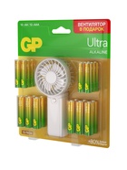 Батарейка алкалиновая GP Ultra, ААА+АА, LR03+LR6-24BL, 1.5В, блистер 12+12 шт., вентилятор - Фото 2