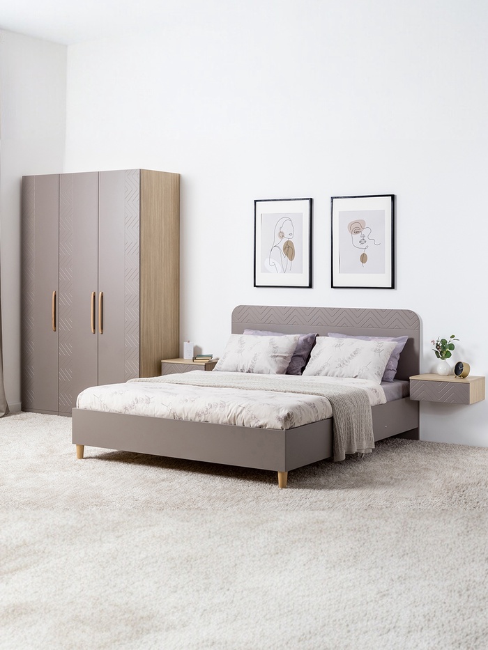 Спальный гарнитур «Амьен», комплект 5 предметов, цвет плейн/веллюто МДФ - Фото 1